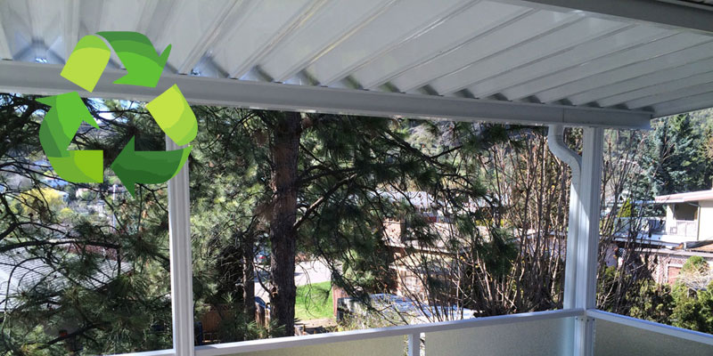 Aluminum Patio Cover with recycling logo