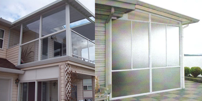 Wall of glass to protect from wind
