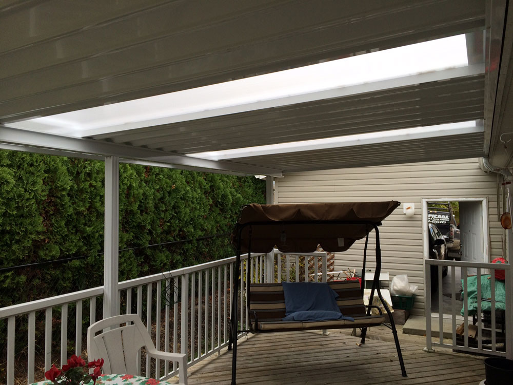 swing chair under new patio cover
