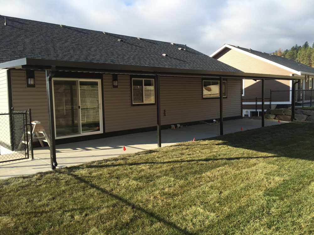 patio cover extending full length of house
