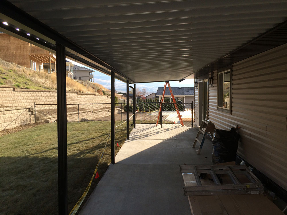 under the patio cover