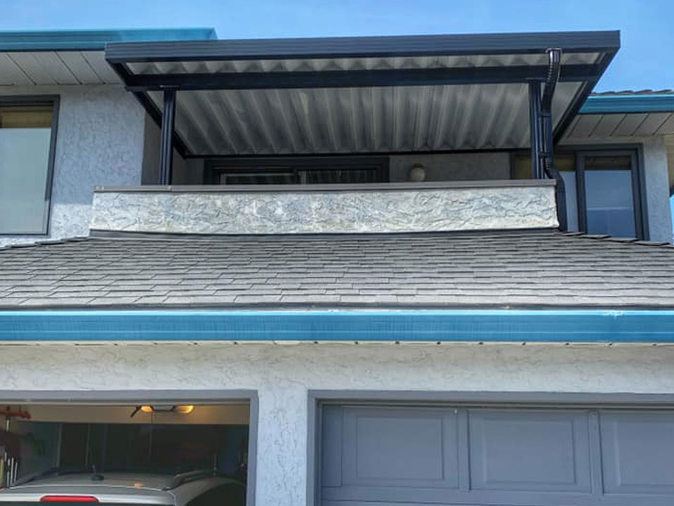 front of patio cover off master bedroom deck
