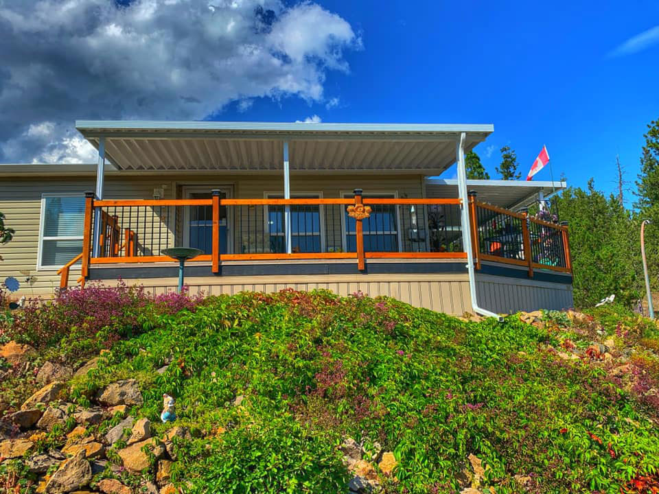 prefab house with new patio cover