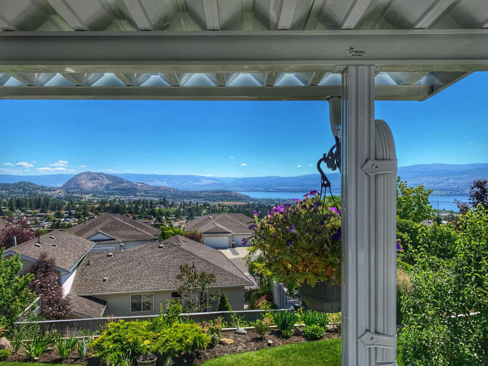 view of dilworth mountain from under patio cover