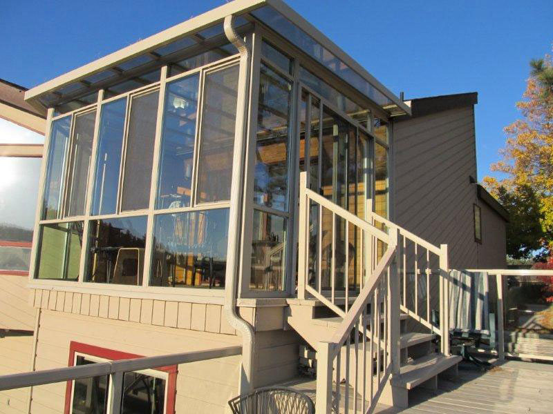 new sunroom matches house colour